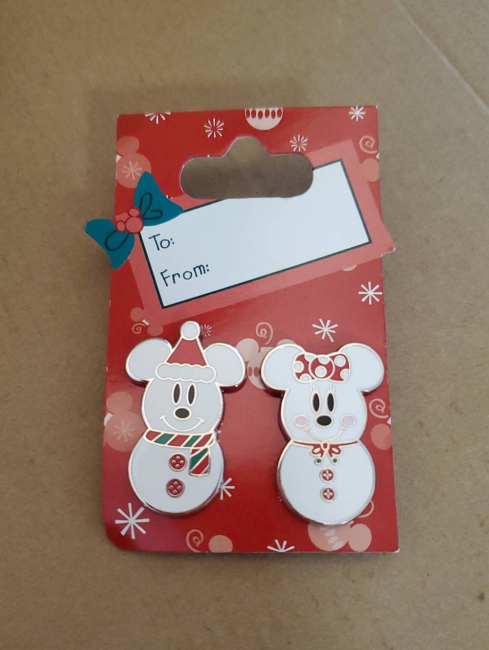 Disney Snowman Mickey/Minnie Mouse Enamel Pins